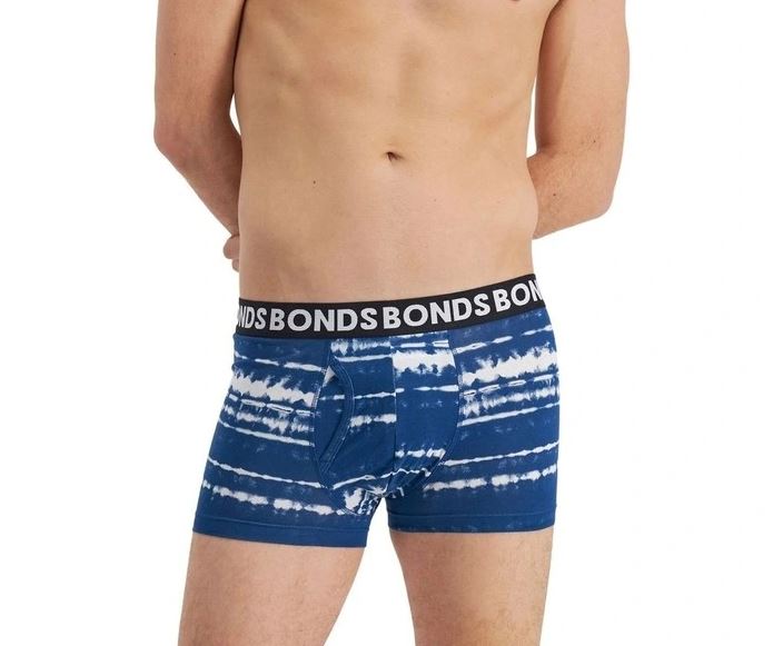 3 x Mens Bonds Everyday Trunks Underwear Blue / Black