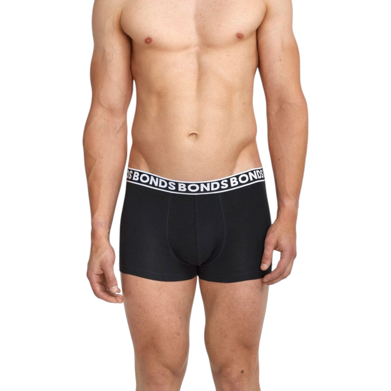 2 x Bonds Mens Everyday Faves Trunks Black Underwear