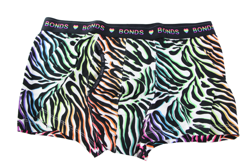 6 x Bonds Mens Guyfront Pride Trunks Underwear Undies Black Multi