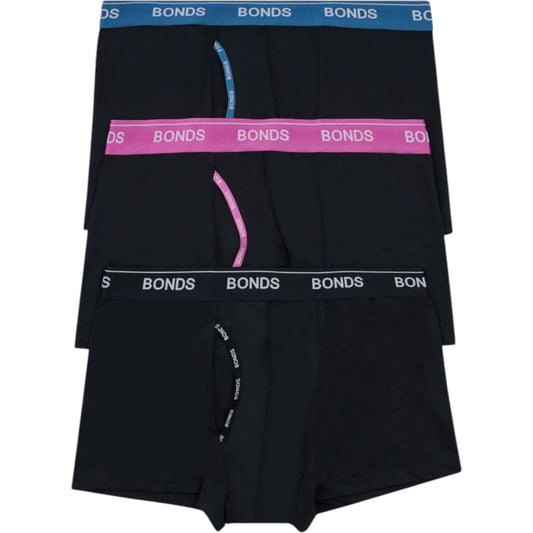 3 Pack Mens Bonds Guyfront Microfibre Trunks Underwear Black