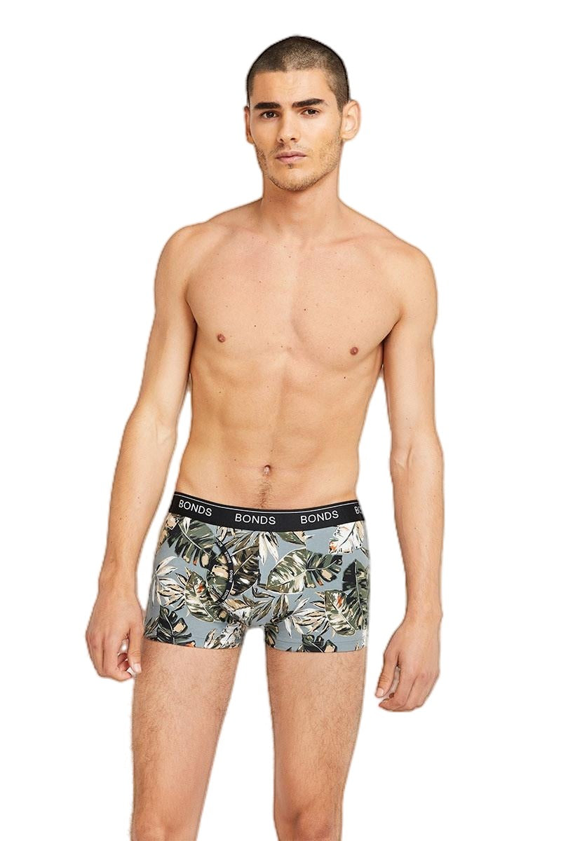 3 x Mens Bonds Guyfront Trunks Underwear Camo Leaves