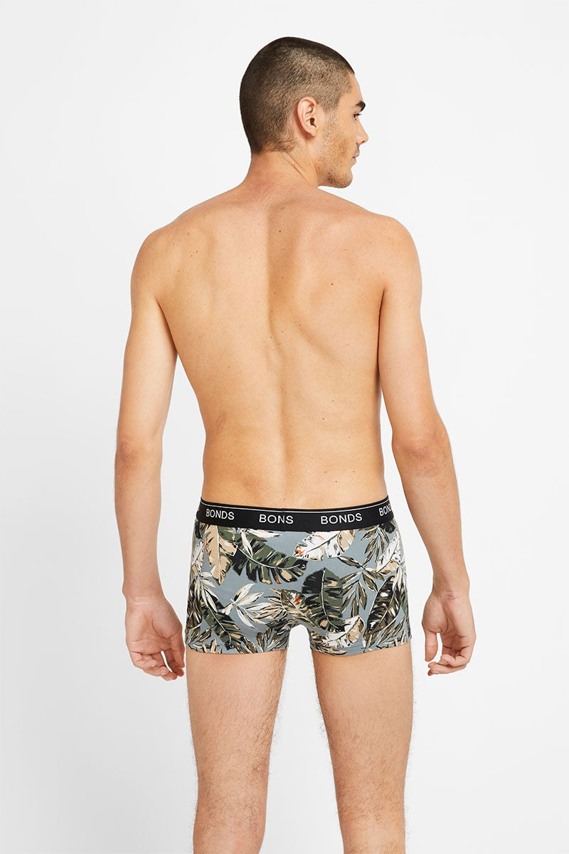 3 x Mens Bonds Guyfront Trunks Underwear Camo Leaves