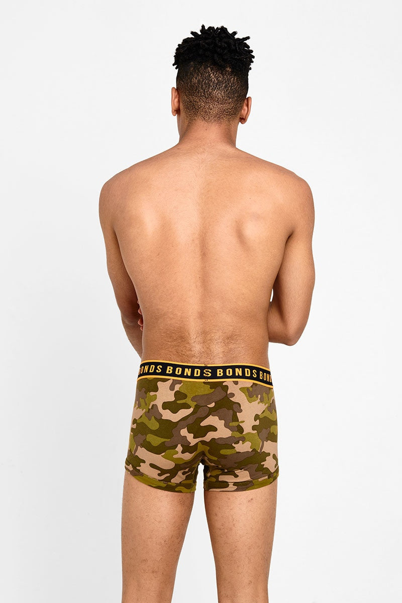 10 x Bonds Fit Trunks Mens Underwear Green Camouflage Kg5