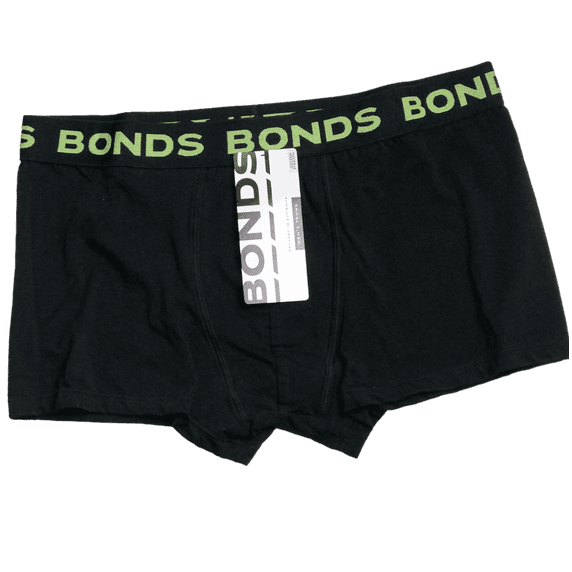5 x Mens Bonds Core Trunk Underwear Black / Lime Mc9