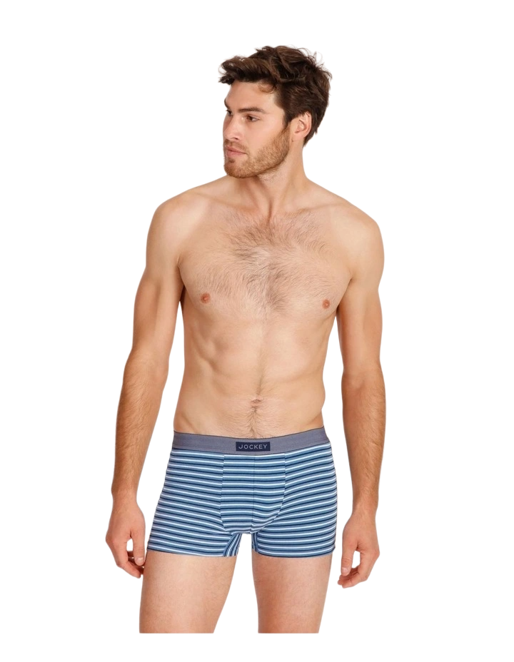 12 X Mens Jockey Comfort Classics Trunks Underwear Blue Pack