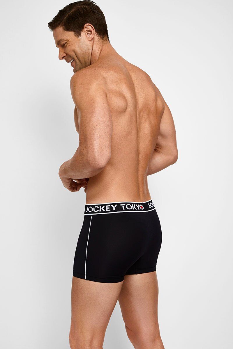 3 x Jockey Tokyo Microfibre Trunk - Trunks Black Comfort Mens Underwear Jocks