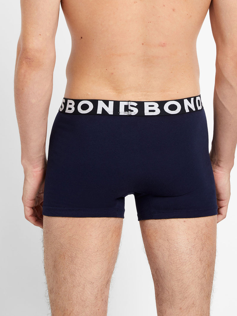 3 x Bonds Everyday Trunks - Mens Underwear Black Navy Jocks