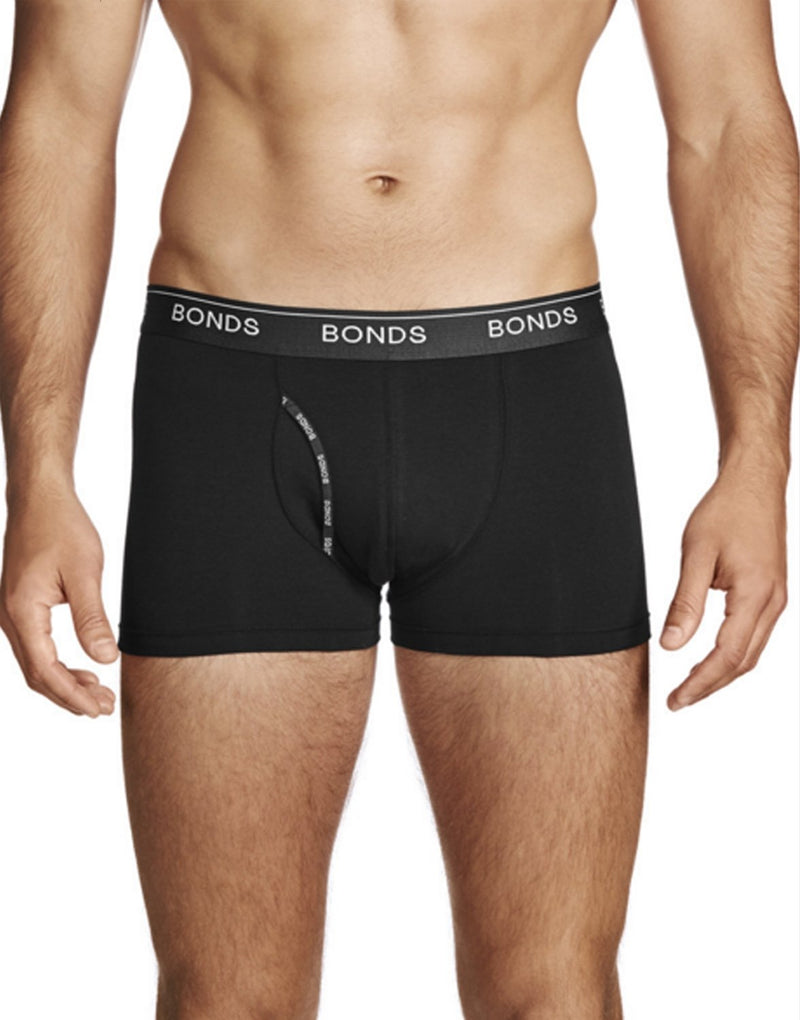 6 Pack Mens Bonds Guyfront Trunks Underwear Black/Grey/Grey Stripe