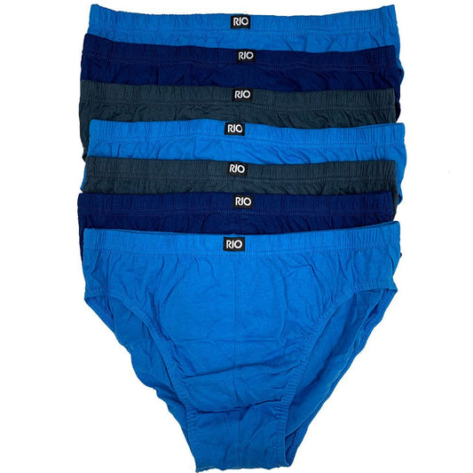 7 Pack Mens Rio Slim Fit Cotton Briefs Underwear Blue / Charcoal (60K)