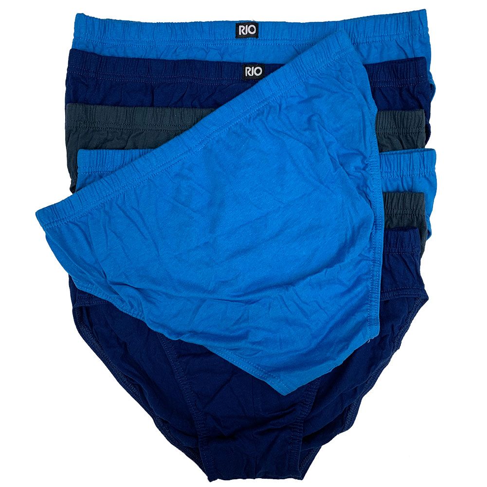 7 Pack Mens Rio Slim Fit Cotton Briefs Underwear Blue / Charcoal (60K)