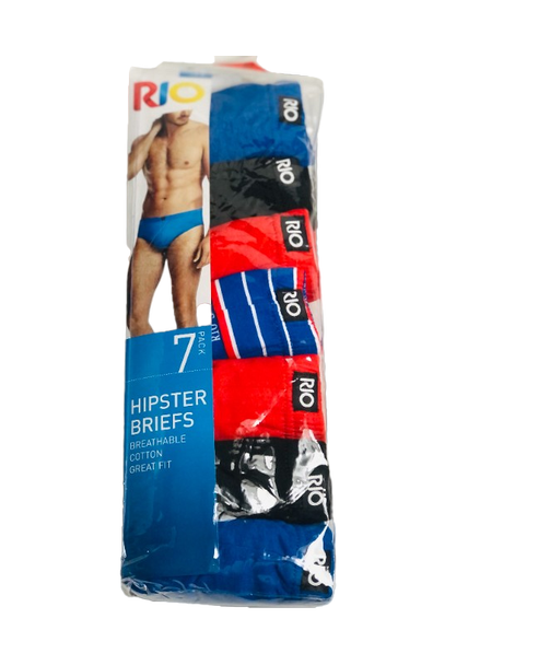 Mens Rio 21 Pairs Hipster Brief Cotton Underwear Blue Red Black 61K
