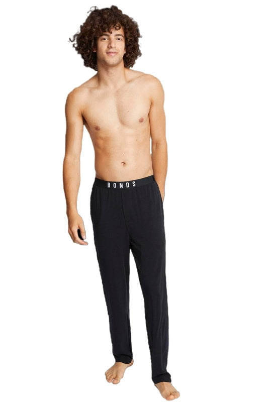 Mens Bonds Comfy Livin Jersey Trackies Black