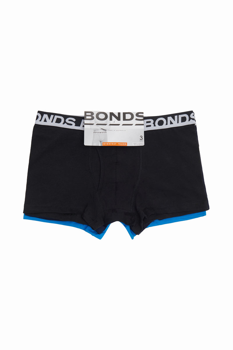 12 X Bonds Mens Everyday Trunks Underwear Black / Navy / Blue