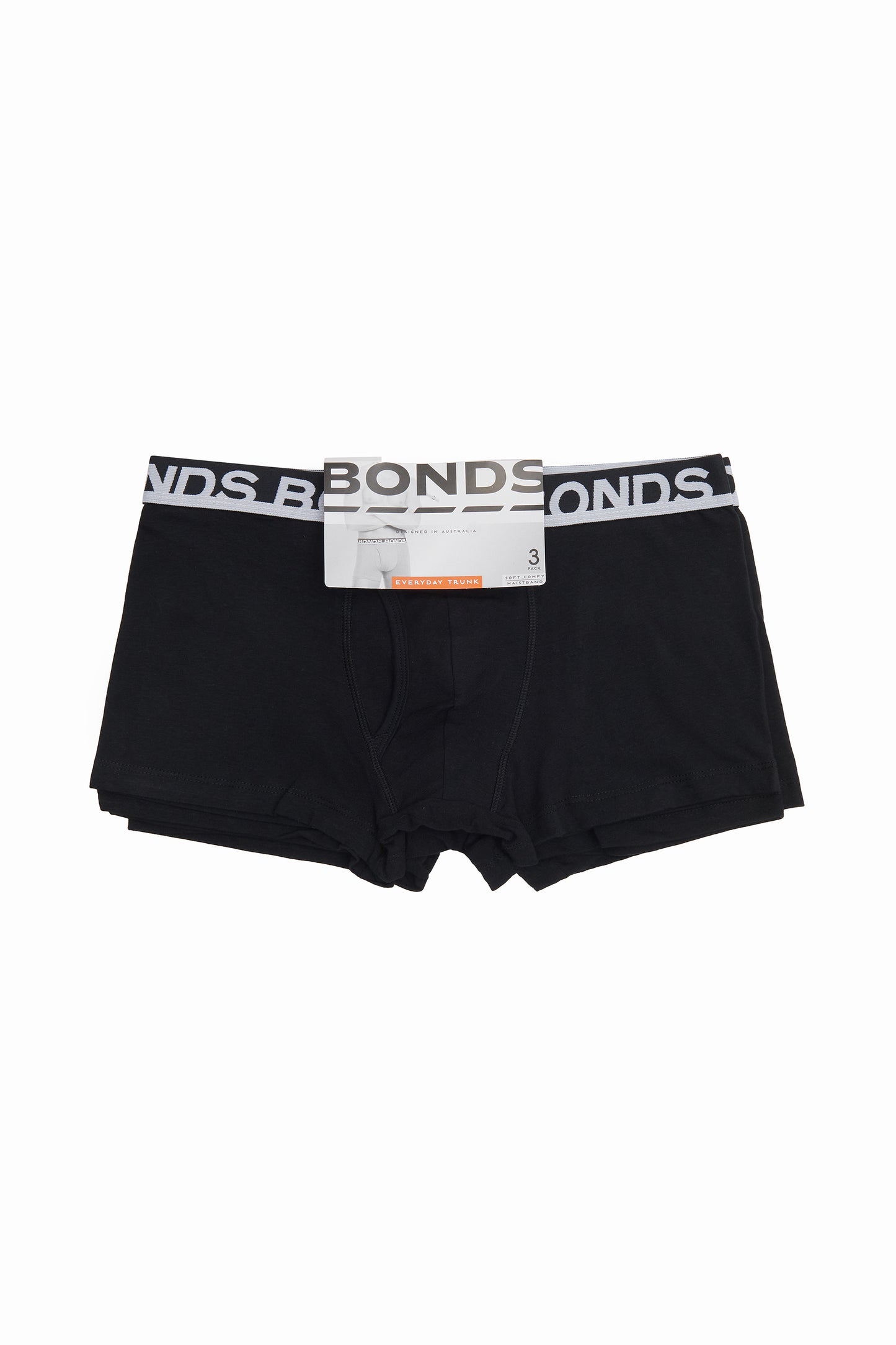 3 Pack Mens Bonds Everyday Trunks Underwear Black