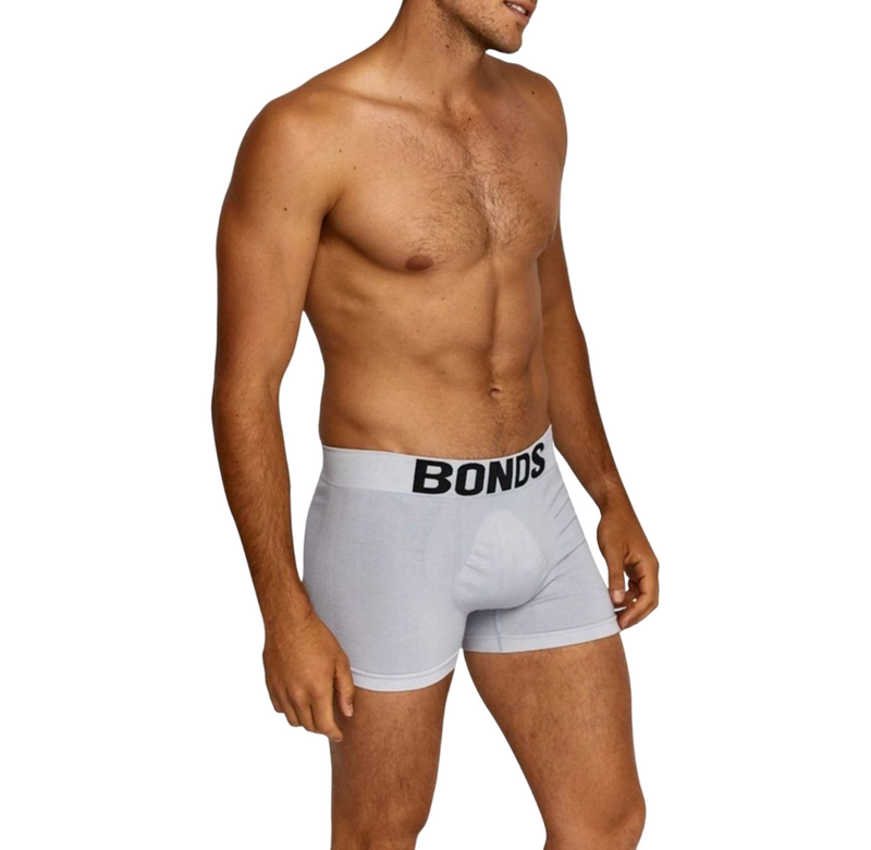 3 x Bonds Mens Seamless Black/ Grey/ Navy Trunks Underwear