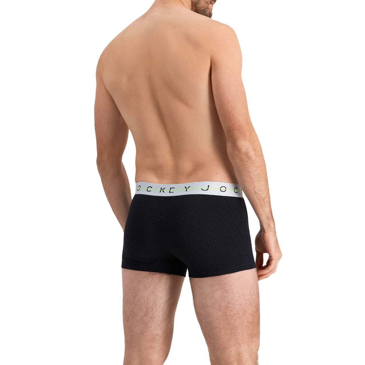 Mens Jockey NYC Print Cotton Trunks Underwear Black With White Spots