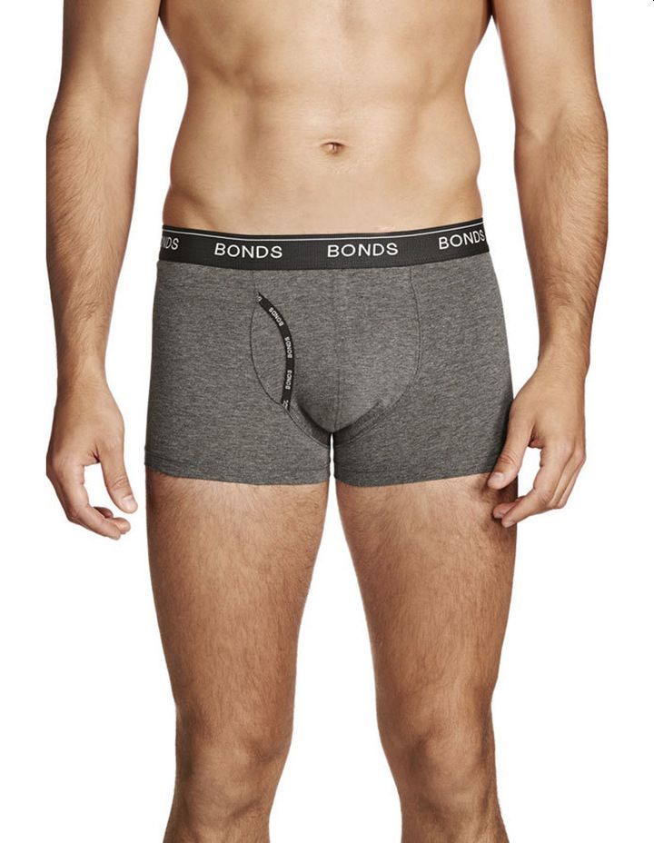 3 x Mens Bonds Guyfront Trunk Trunks Underwear – Charcoal Stripe