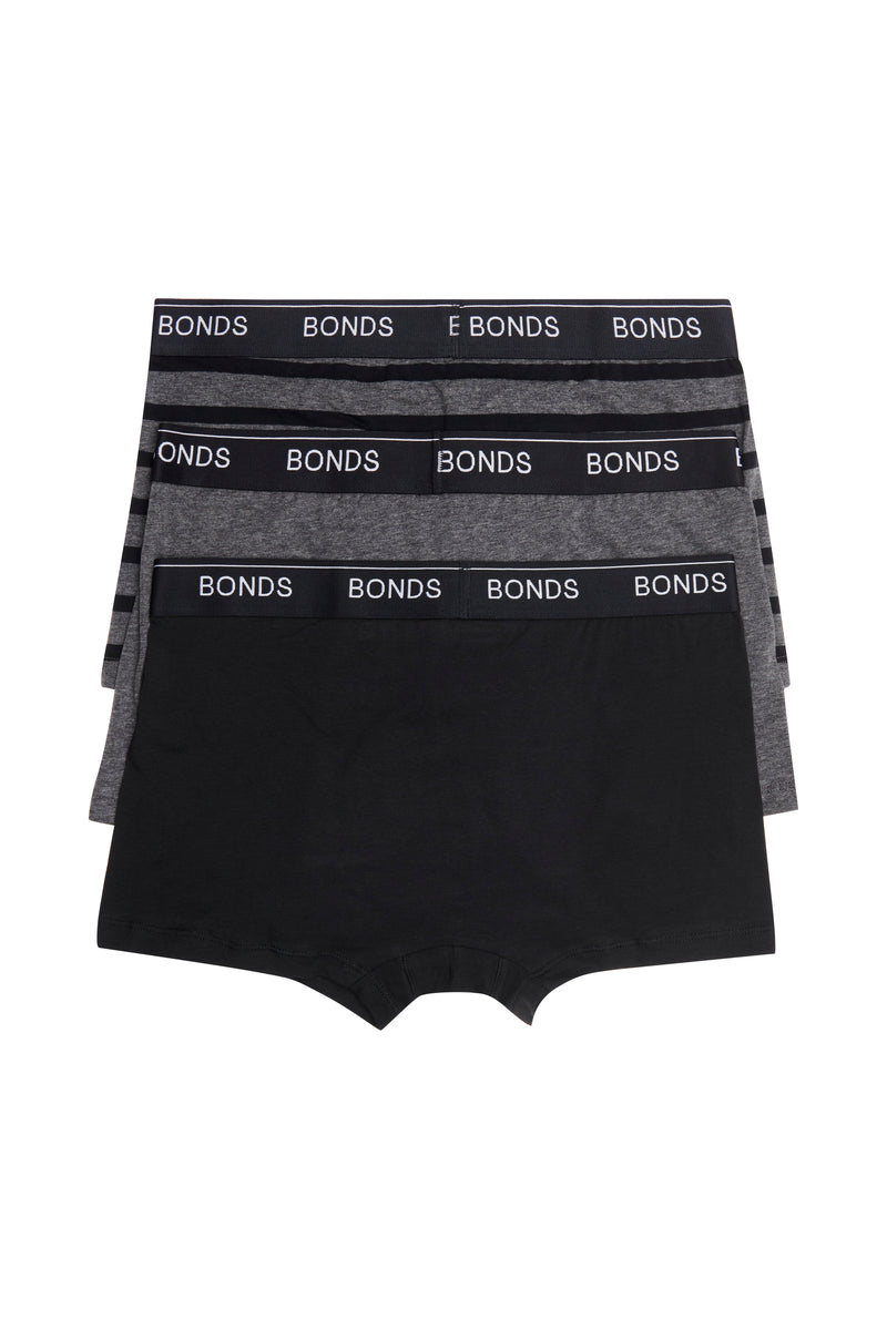 12 X Mens Bonds Guyfront Trunk Trunks Underwear – Charcoal Stripe