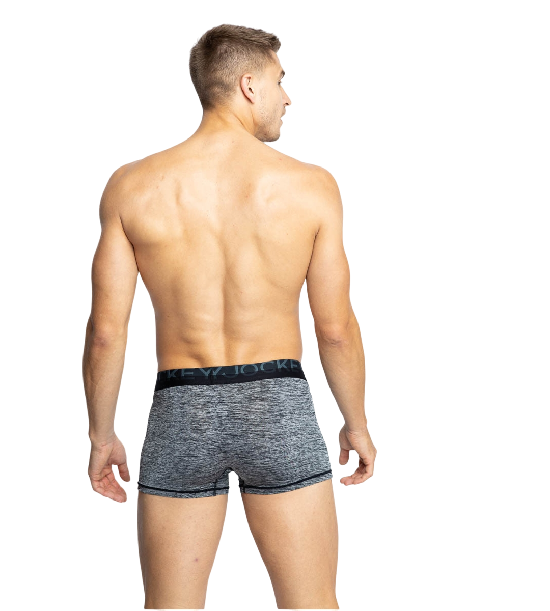 Mens Jockey Comfy Microfibre Trunks Underwear Black Marle