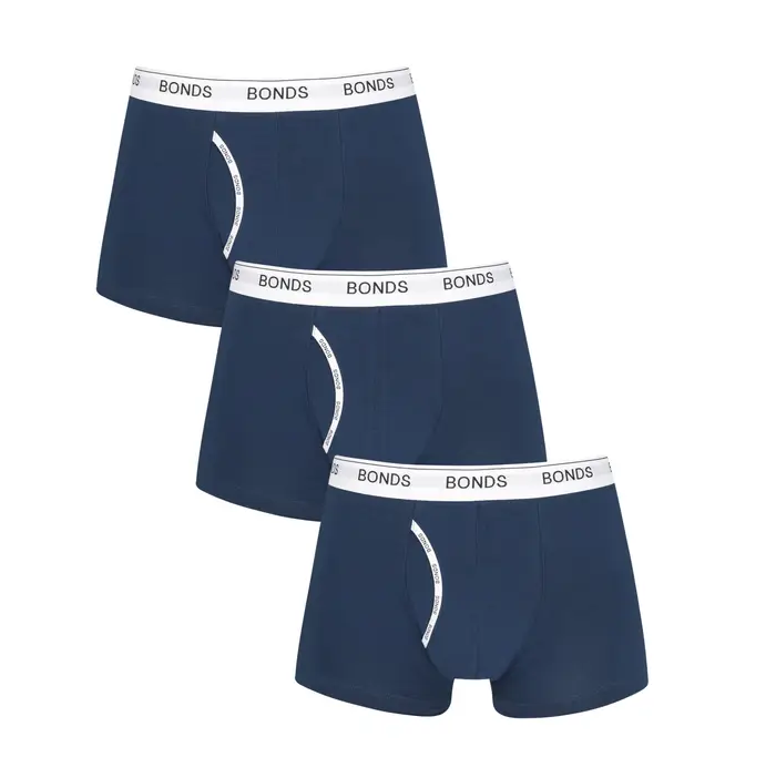 6 x Mens Bonds Guyfront Trunks Underwear Undies Navy/White