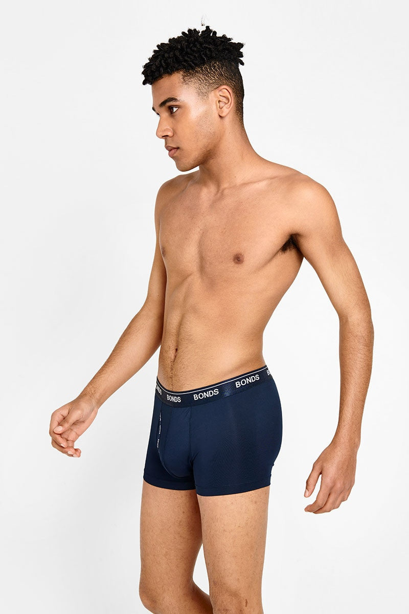 Mens Bonds Microfibre Guyfront Trunks Underwear Navy