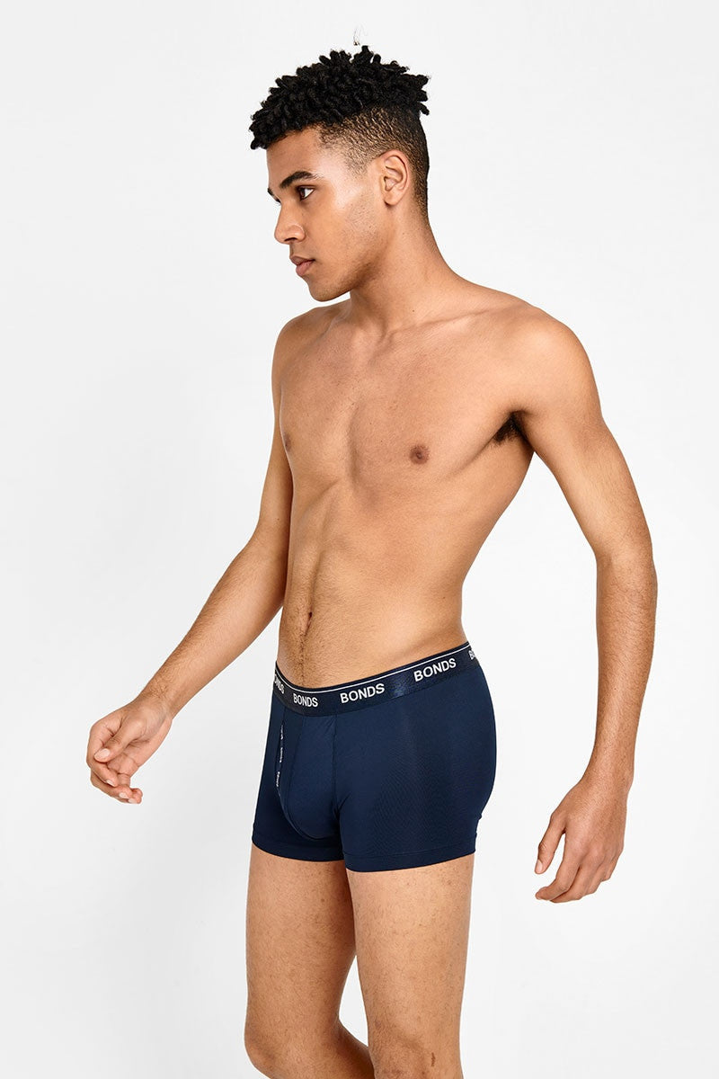 Bonds Microfibre Guyfront Trunk Mens Underwear Trunks Navy