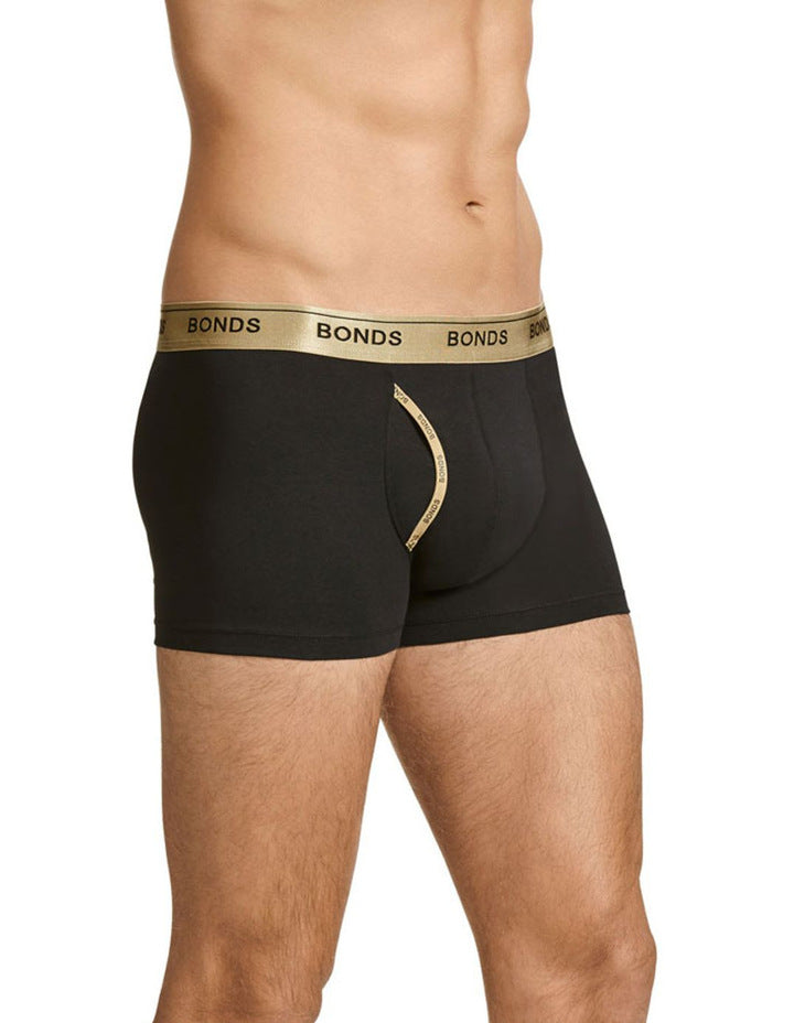 10 x Bonds Microfibre Guyfront Trunk Mens Underwear Trunks Black With Gold