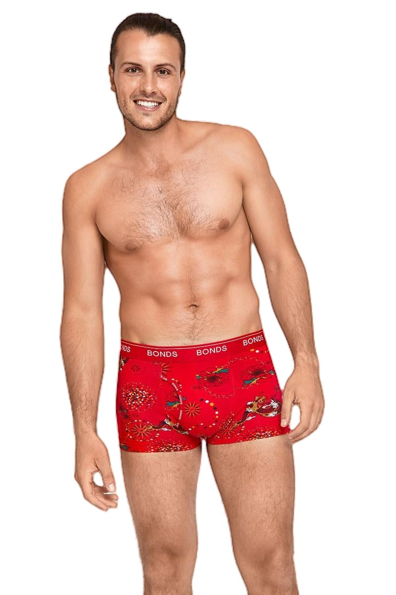 Mens Bonds Guyfront Trunks Underwear Red Lucky Dragon