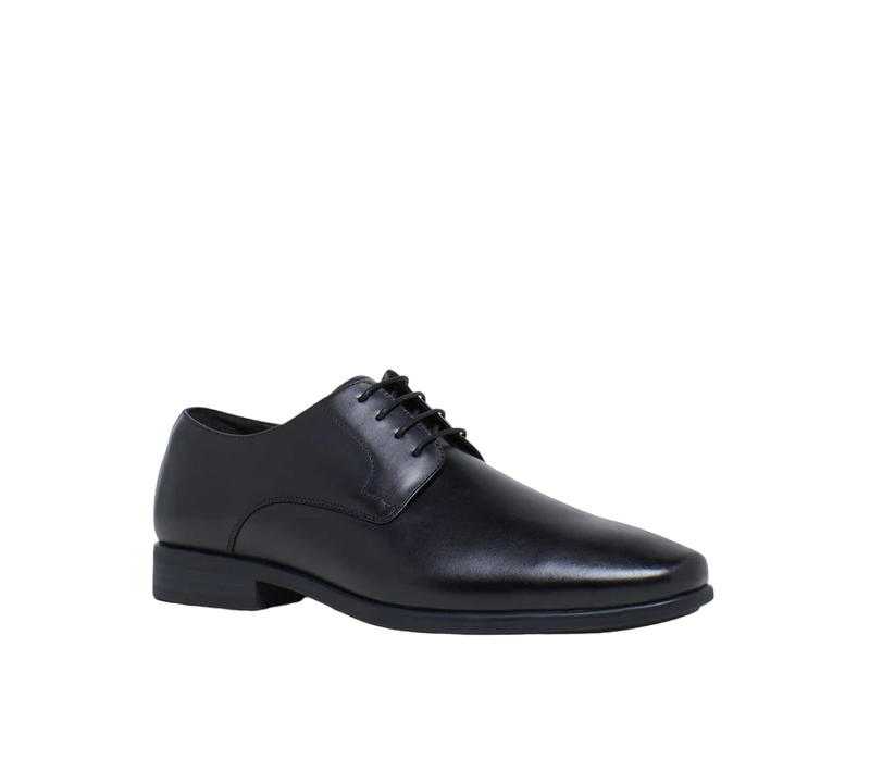 Mens Hush Puppies Nero Black Leather Lace Up Work Formal Shoes