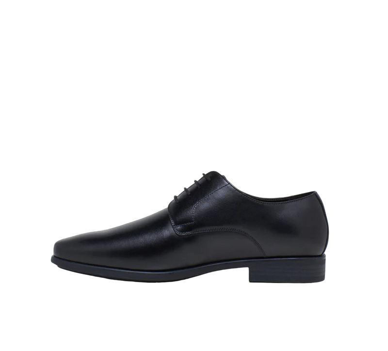 Mens Hush Puppies Nero Black Leather Lace Up Work Formal Shoes