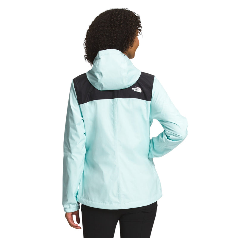 Womens The North Face Plus Size Antora Black/ Skylight Blue Hooded Rain Jacket