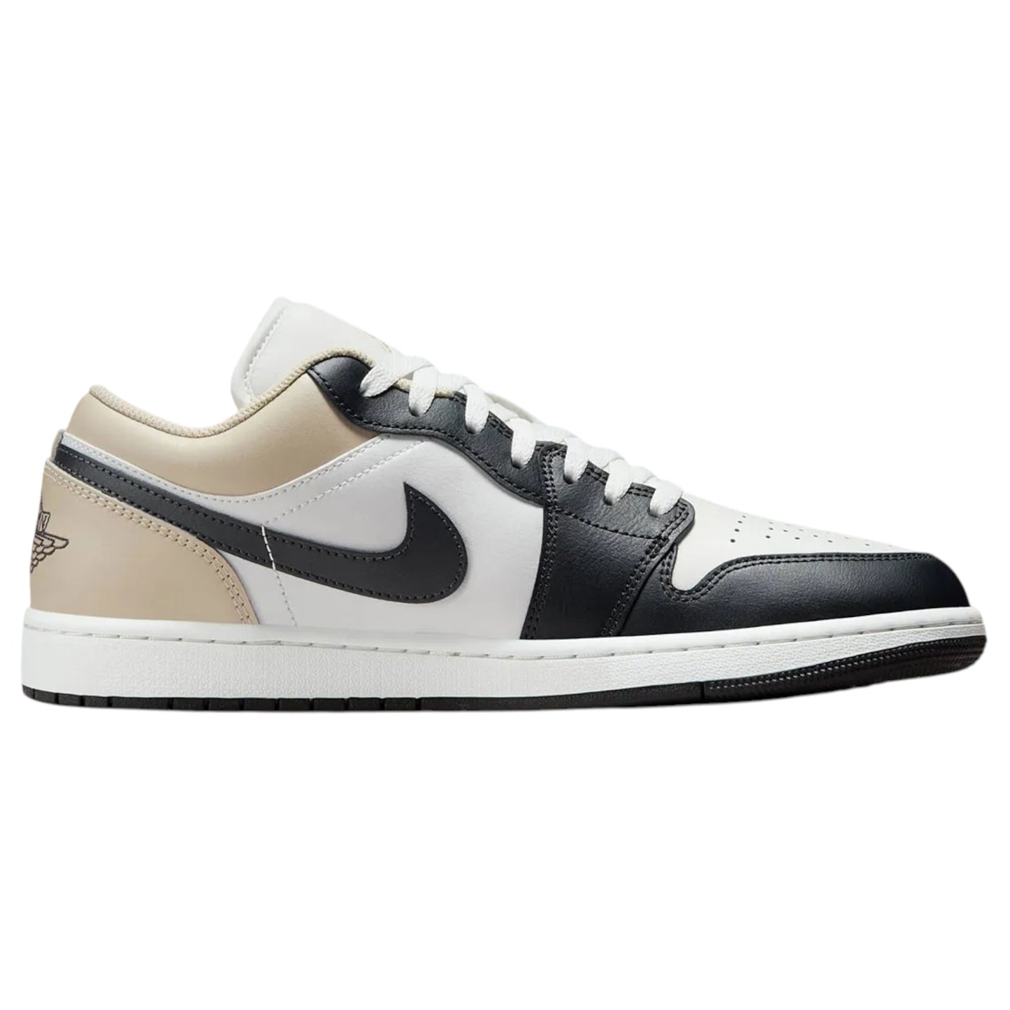 Mens Nike Air Jordan 1 Low Shoes Black/Cream/White