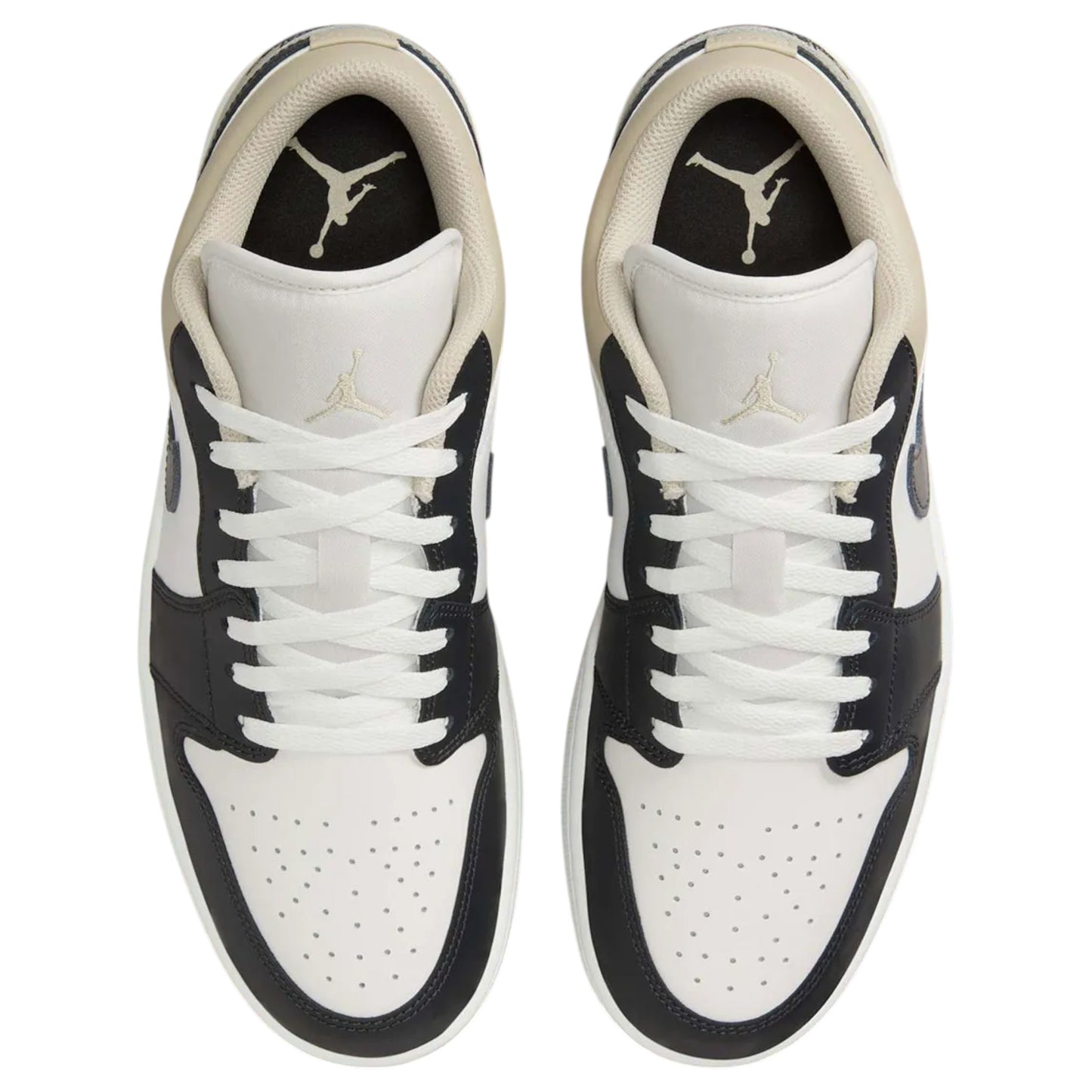 Mens Nike Air Jordan 1 Low Shoes Black/Cream/White