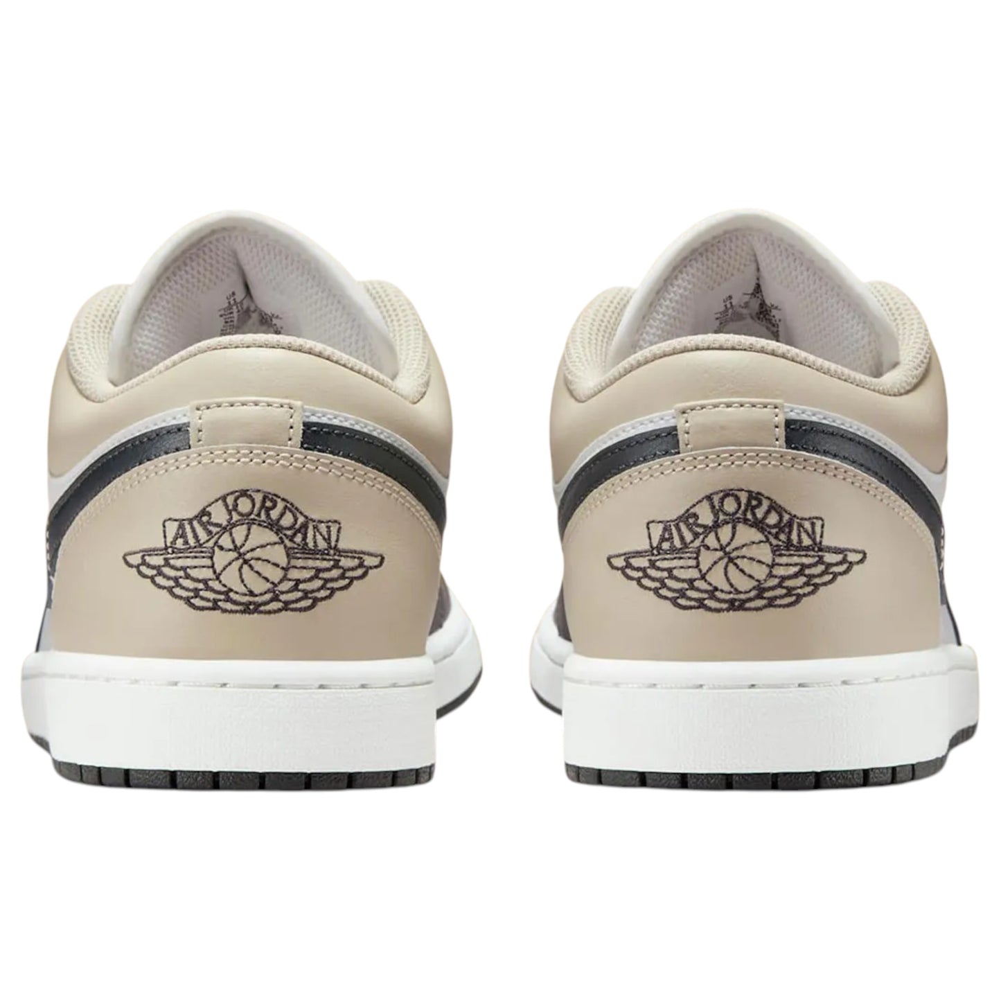 Mens Nike Air Jordan 1 Low Shoes Black/Cream/White