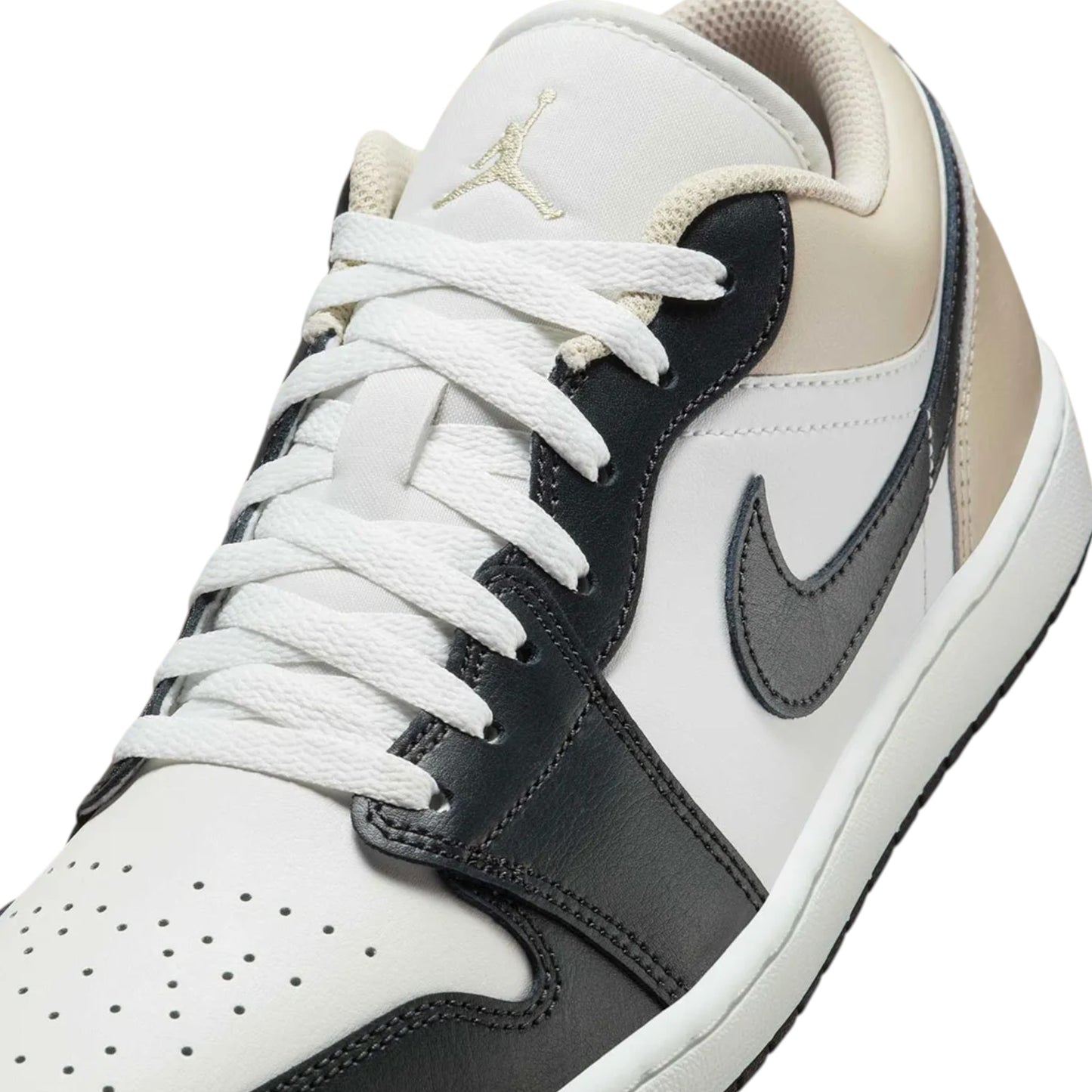Mens Nike Air Jordan 1 Low Shoes Black/Cream/White