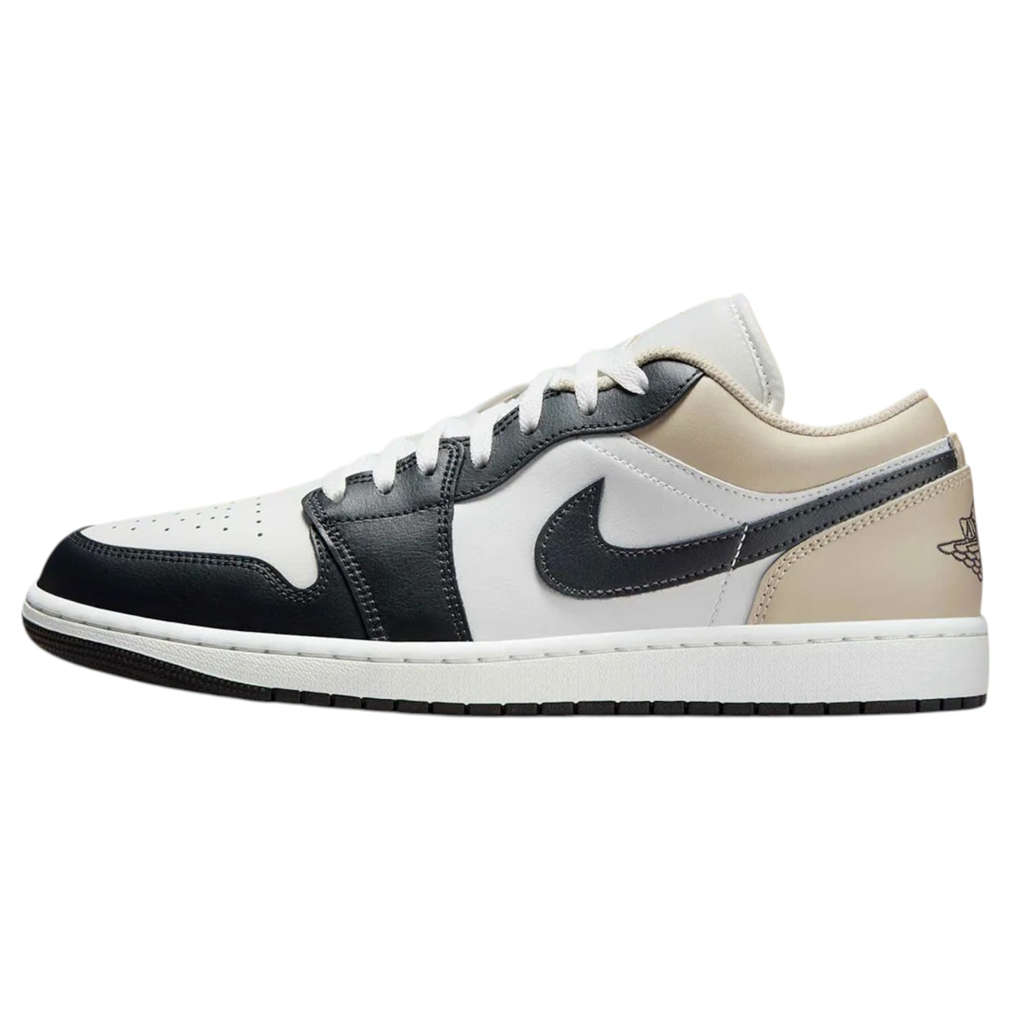 Mens Nike Air Jordan 1 Low Shoes Black/Cream/White