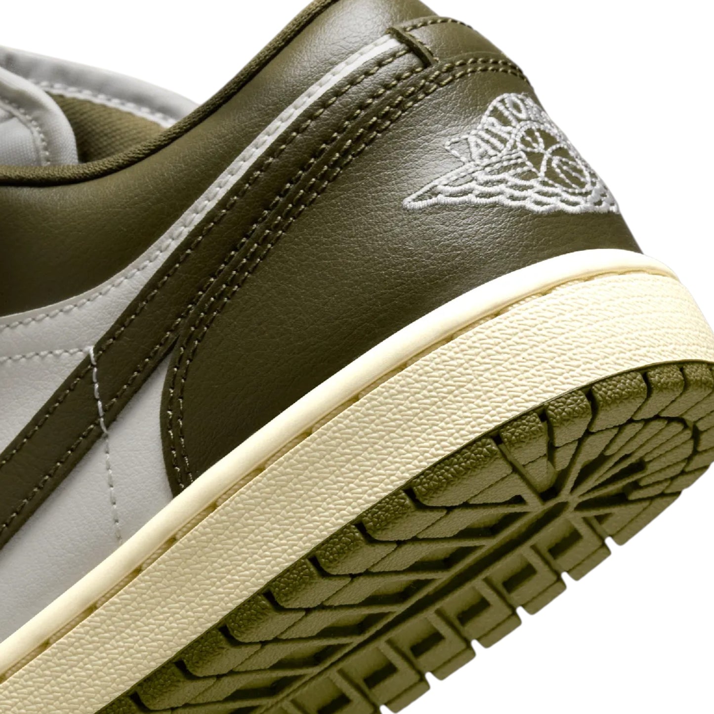 Womens Nike Air Jordan 1 Low Shoes Olive/White