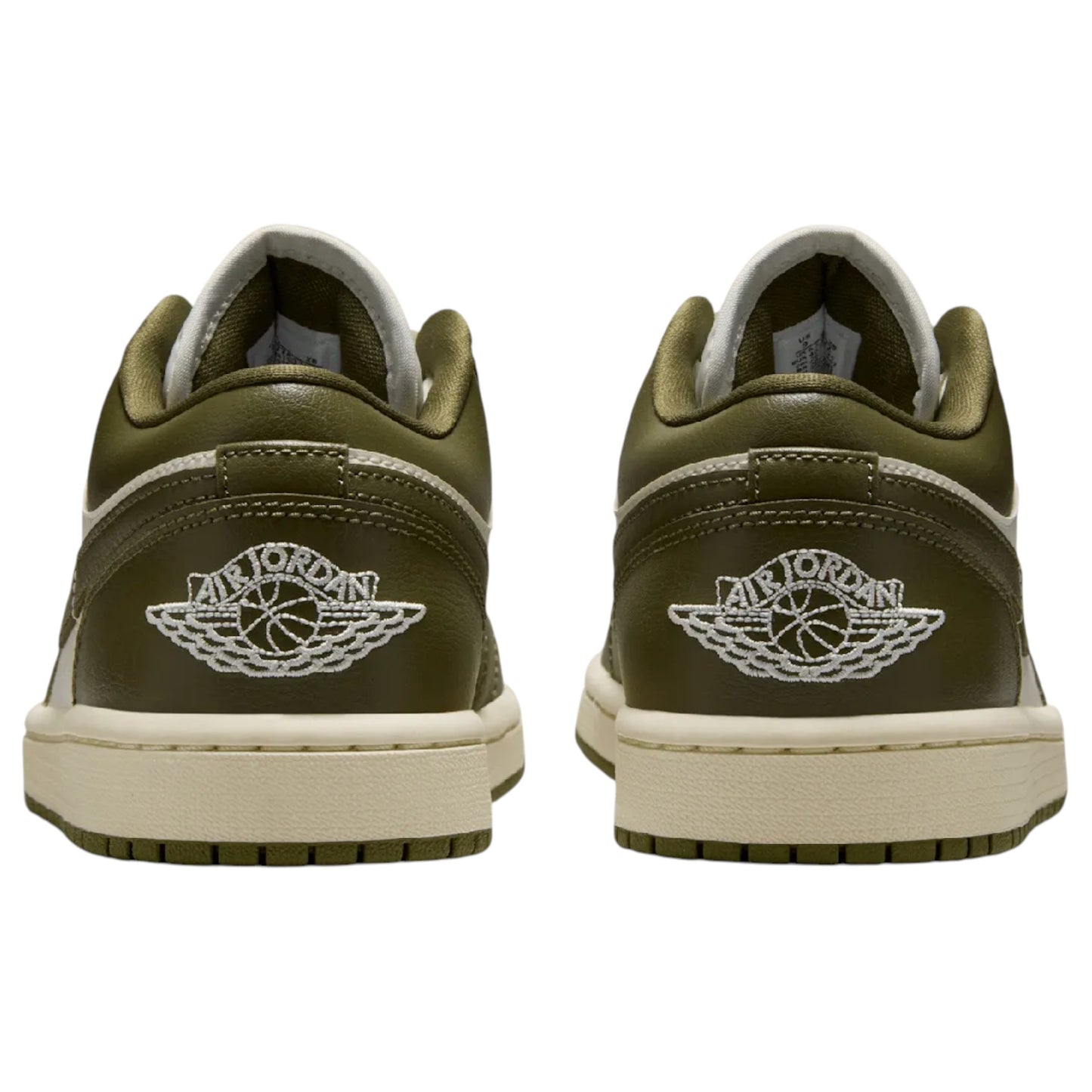 Womens Nike Air Jordan 1 Low Shoes Olive/White