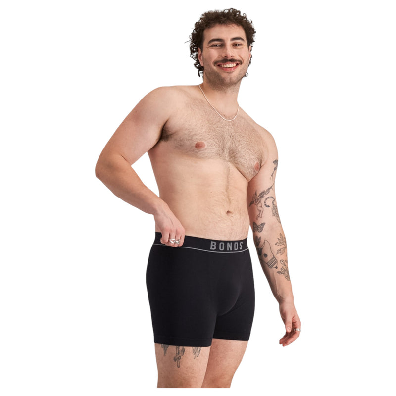 9 x Bonds Mens Originals Seamless Trunks Black Underwear