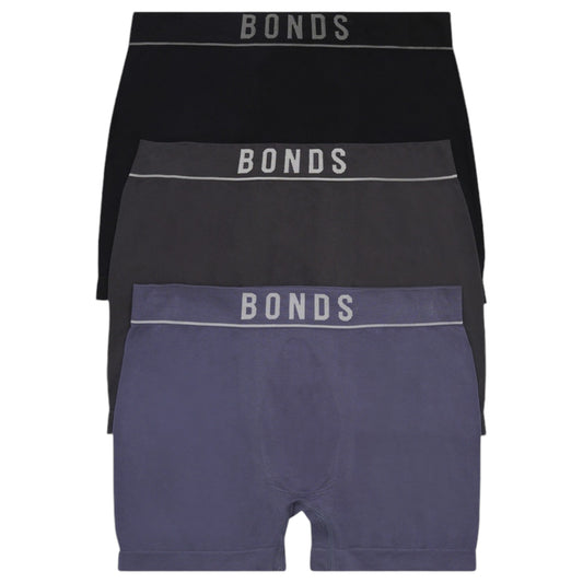 3 Pack Mens Bonds Seamless Trunk Trunks Underwear Multi