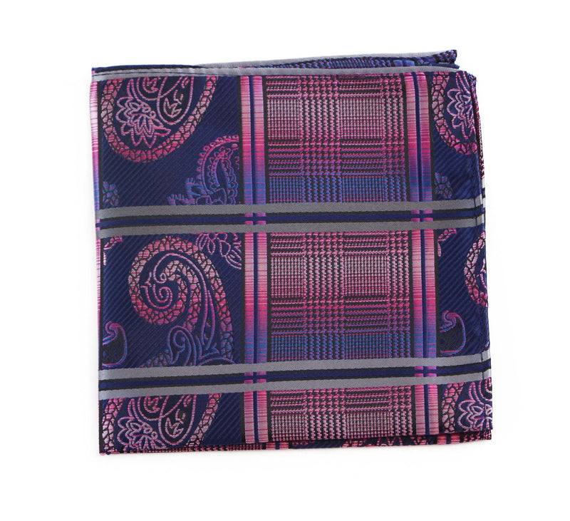 Mens Multicoloured Paisley Silk Pocket Square