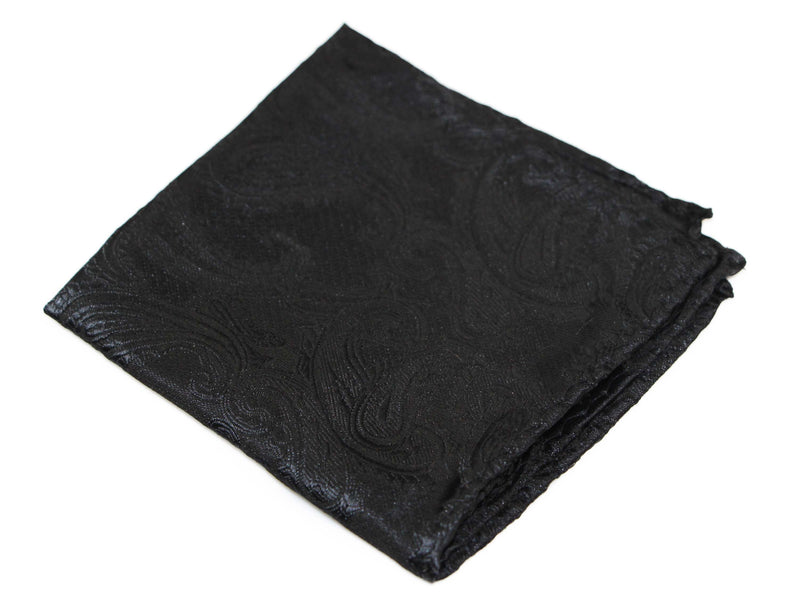 Mens Black Paisley Pocket Square