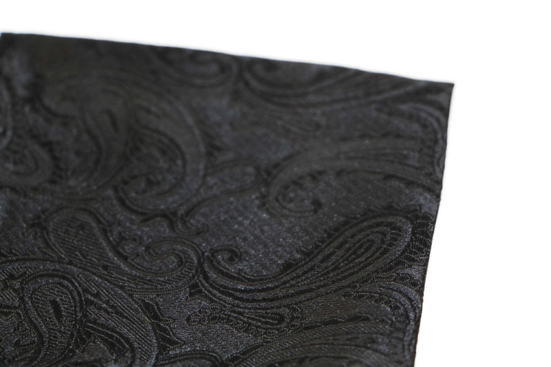 Mens Black Paisley Pocket Square