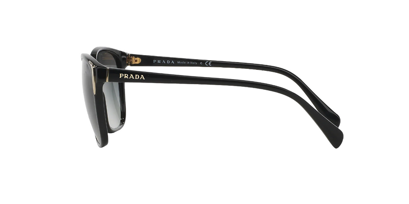 Womens Prada Sunglasses Spr 01Os 1Ab-5W1 Black/Grey Shaded Polarized Sunnies