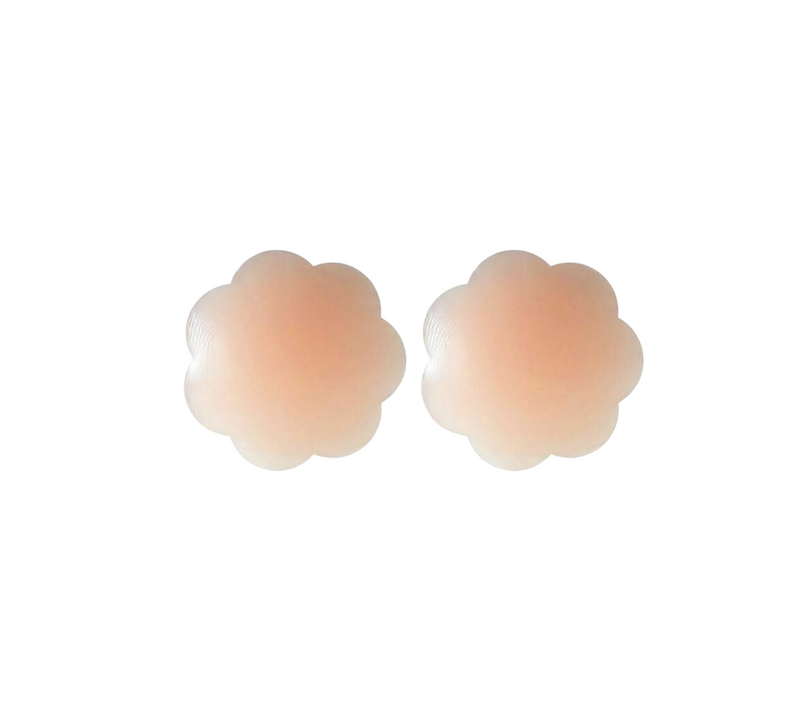 2 x Reusable Nipple Covers Petal Stick On Silicone Nude Boob Cover
