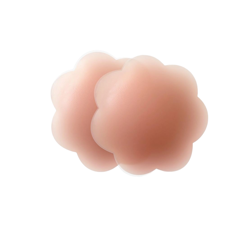 2 x Reusable Nipple Covers Petal Stick On Silicone Nude Boob Cover