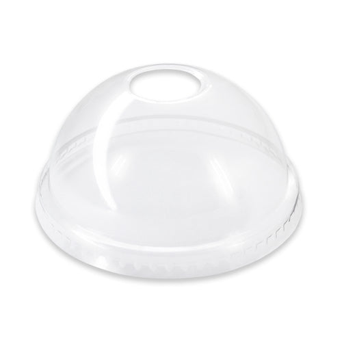 100 X Drinking Cups Clear Pp With Clear Dome Lid 15Oz / 425Ml