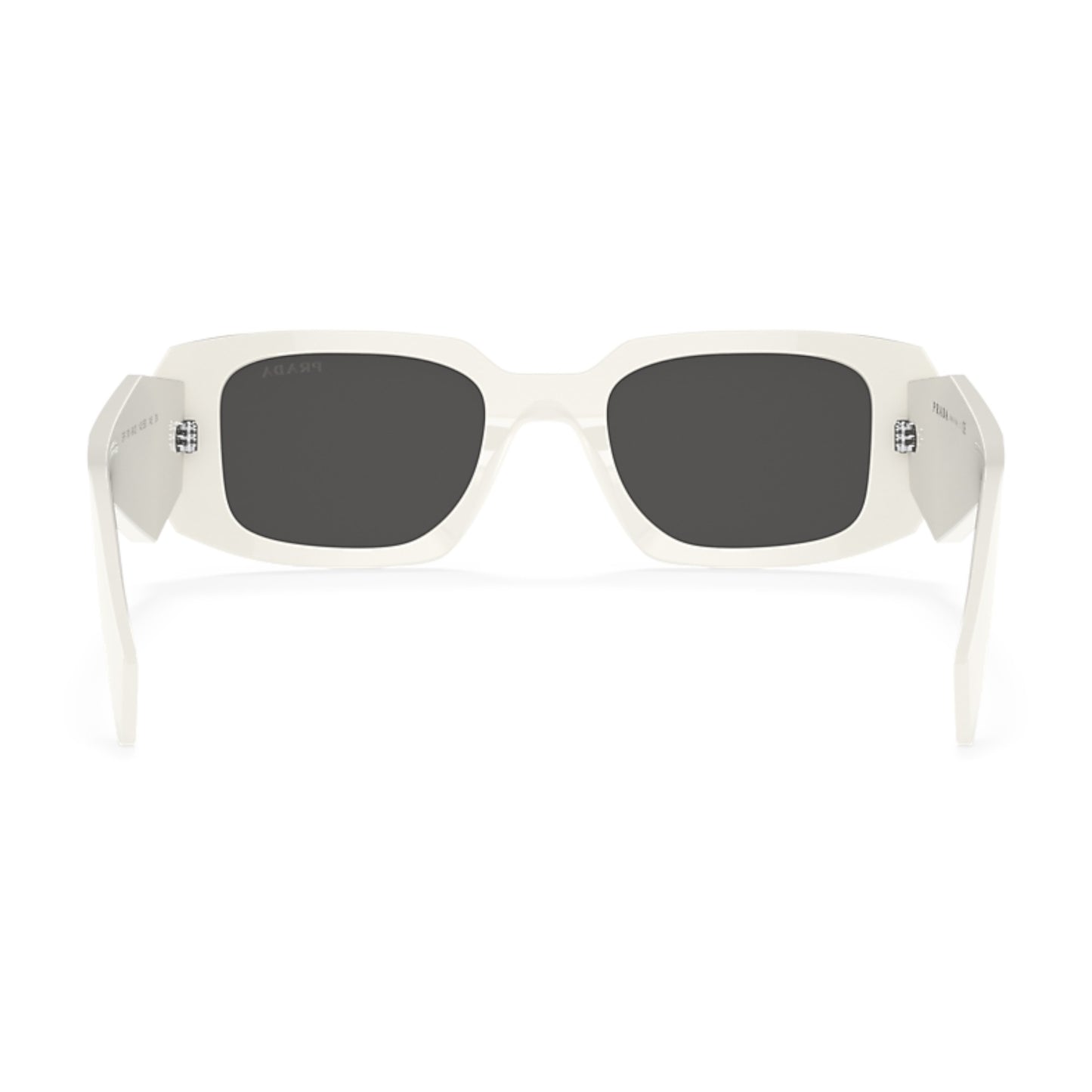 Women Prada Pr 17Ws 1425S0 White Rectangle Dark Grey Sunglasses