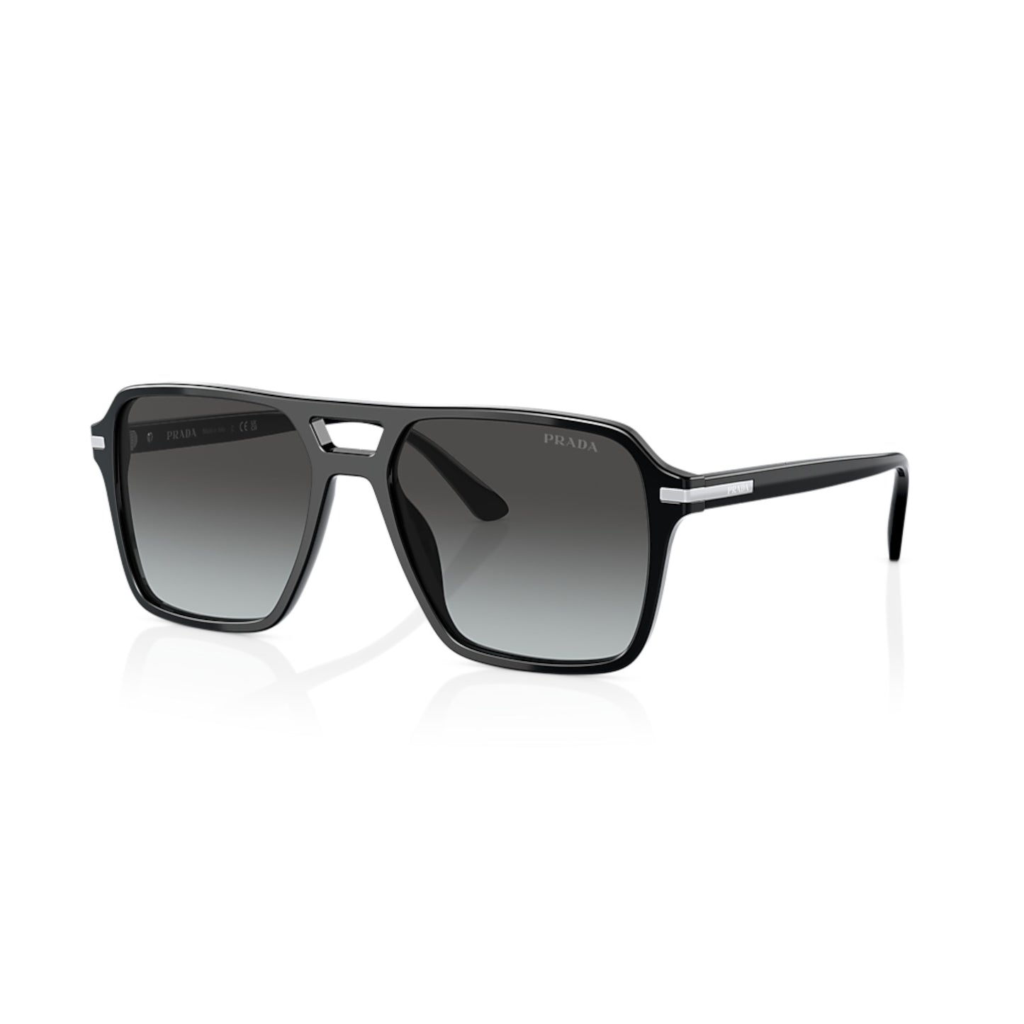 Men Prada Pr 20Ys 1Ab06t Black Pilot Grey Sunglasses