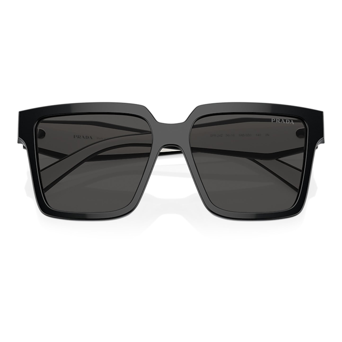 Women Prada Pr 24Zs 1Ab5s0 Black Square Dark Grey Sunglasses